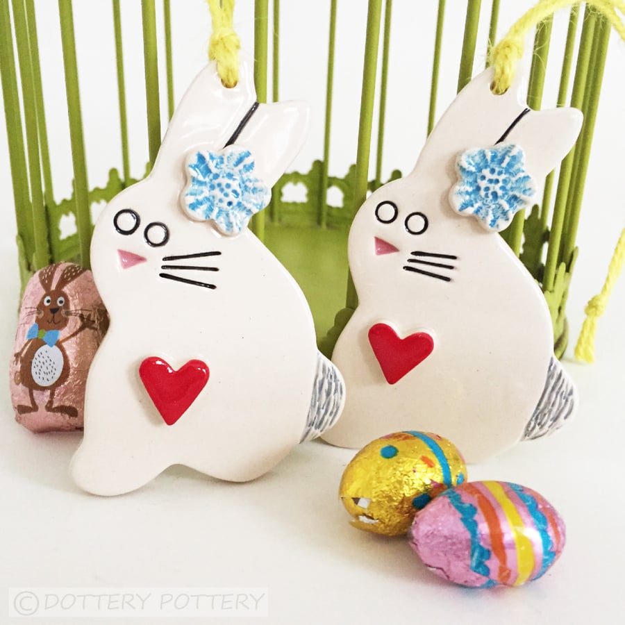 Pottery Easter Bunny decoration Ceramic Bunny Rabbit