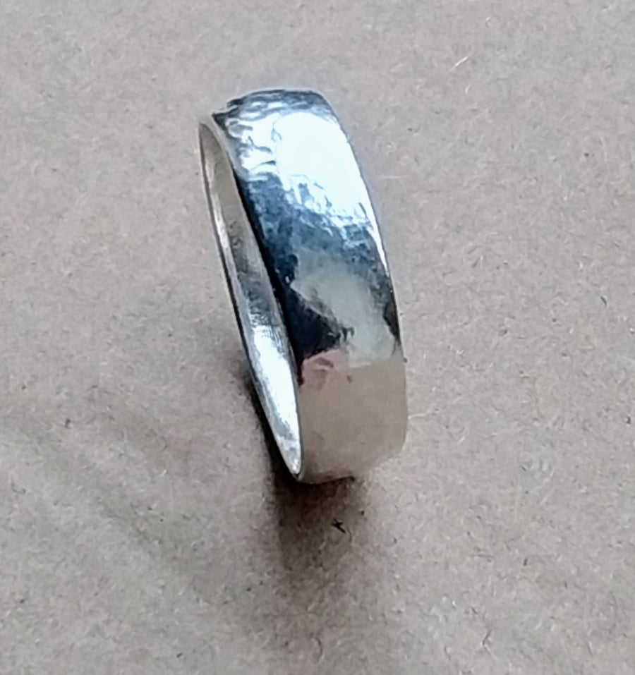 Handmade 999 Fine Silver Ring – Slightly Hammered Finish