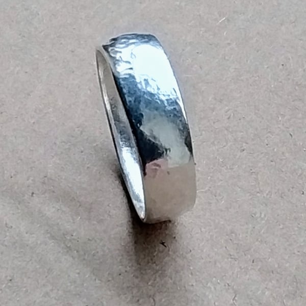 Handmade 999 Fine Silver Ring – Slightly Hammered Finish