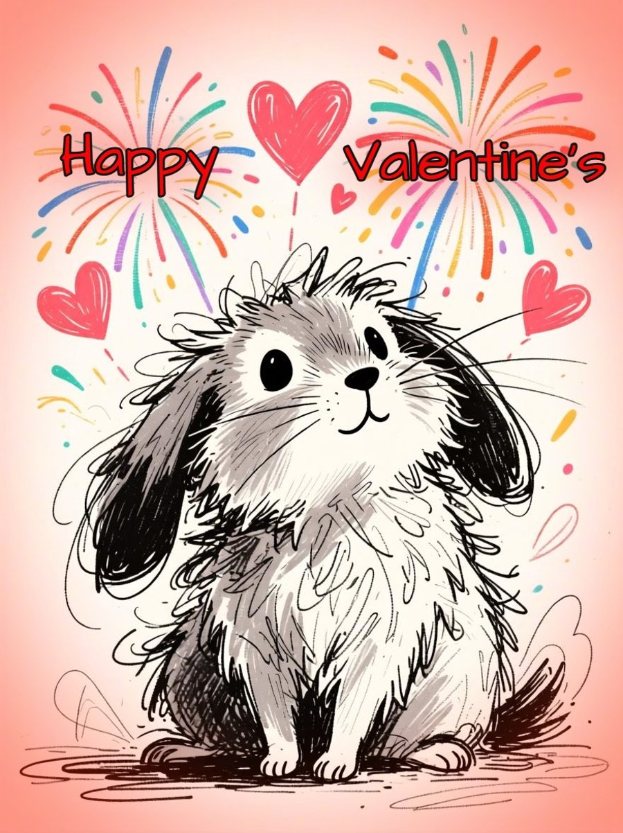 Bunny Valentine's Greeting Card A5