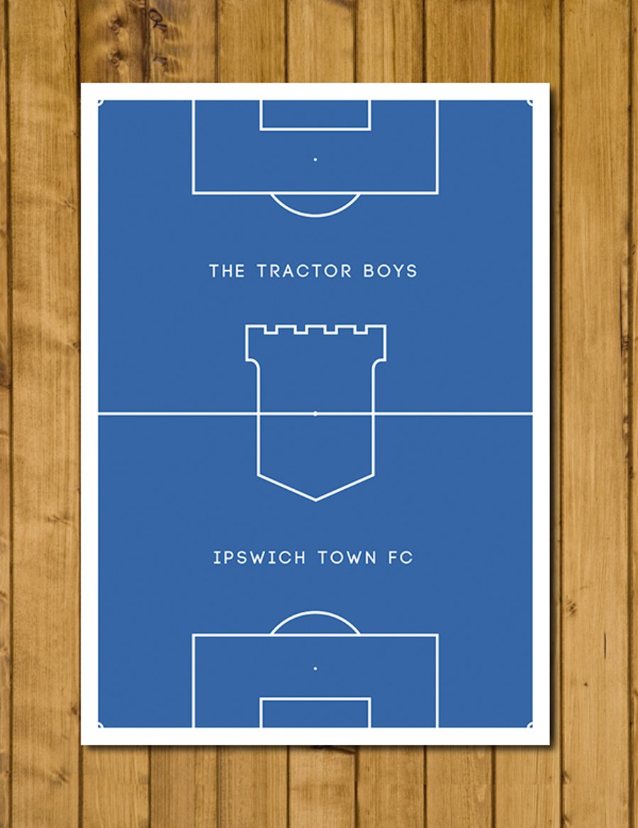 Ipswich Town - The Tractor Boys - Pitch Perfect Football Poster - Various Sizes