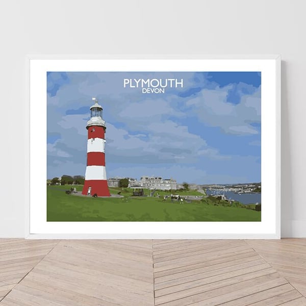 Plymouth, Devon Art Print Travel Poster Railway Poster Salty Seas Original Print