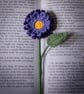 Purple Aster Crochet Bookmark - Midnight Purple - Image 5