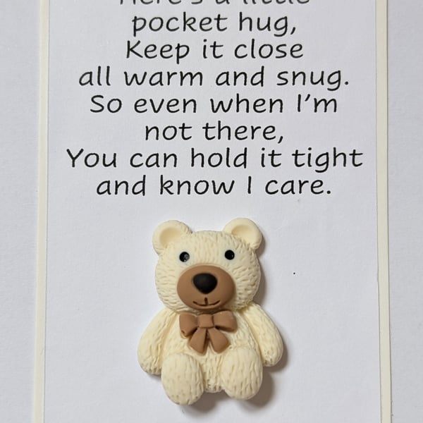 Pocket hugs - white teddy bears
