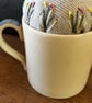 Vintage Susie Cooper coffee cup pincushion with embroidered linen - Image 8