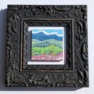 The Storm over the Hills - Original miniature collage. Framed 
