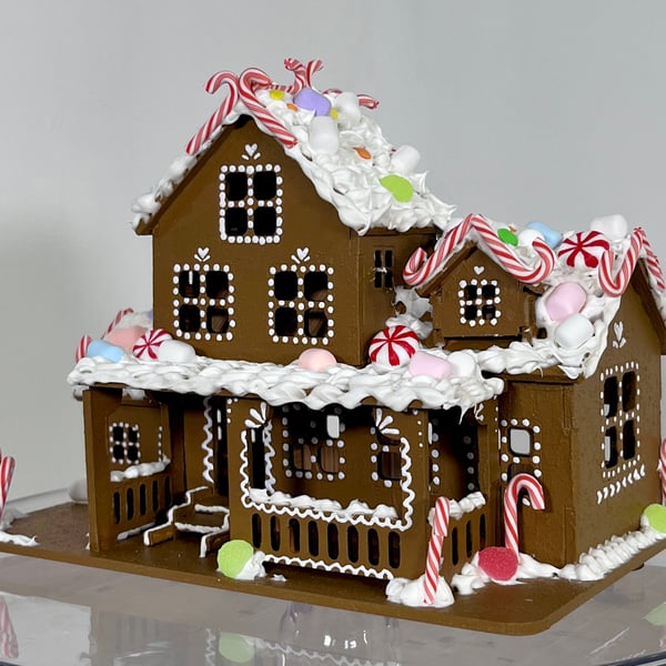 Gingerbread House Hand Painted Christmas Decorations Handmade