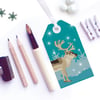 Winter Woodland Reindeer Christmas Gift Tags - Eco Friendly, Compostable