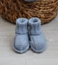 Hand-Knitted Baby Shorts & Booties Set in Mist Blue - Image 4