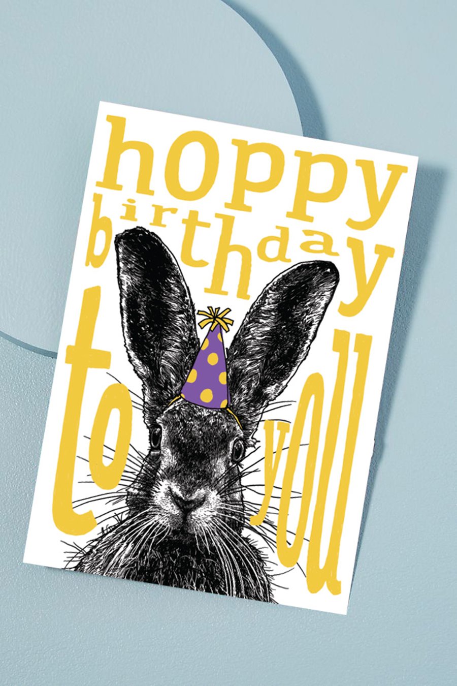 Illustrated Hare Birthday Card