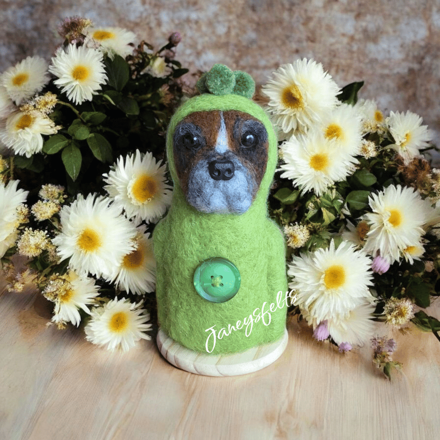 Needle felted boxer dog