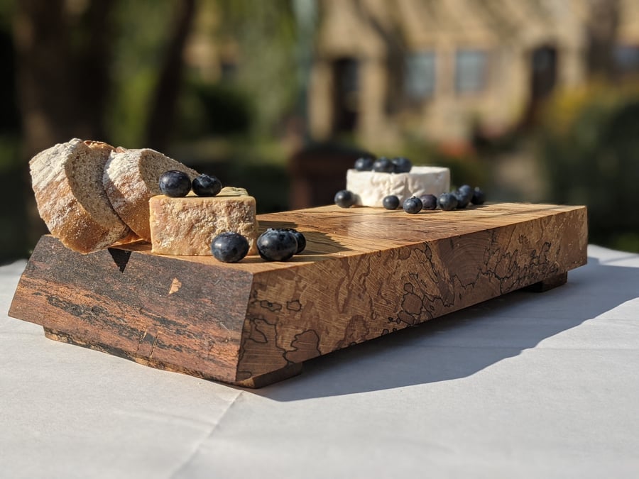 Extra Thick Live Edge Rustic Spalted Beech Serving Board-Cheese Board