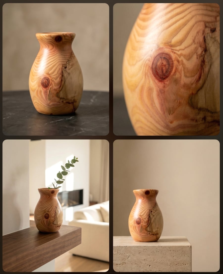 Unique western red cedar vase