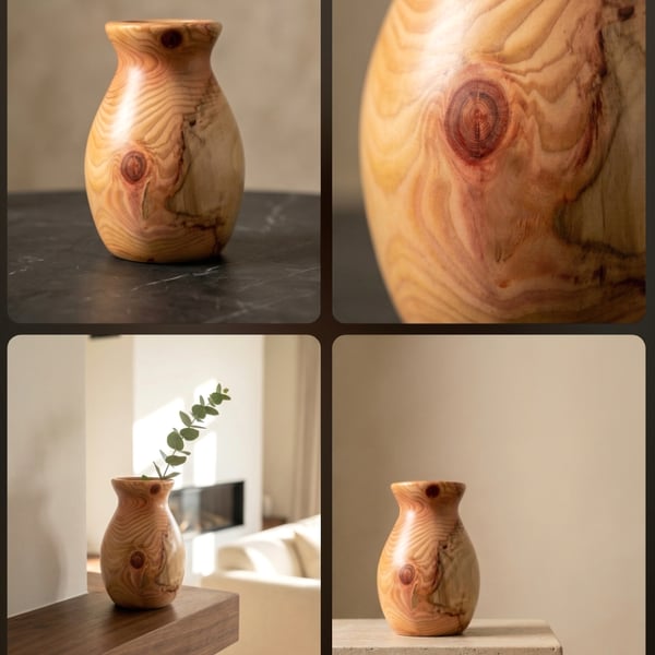 Unique western red cedar vase