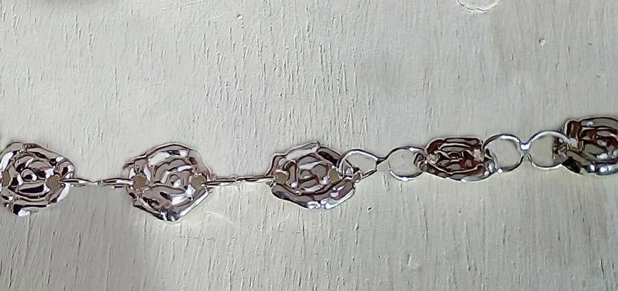 Silver Rose Bracelet