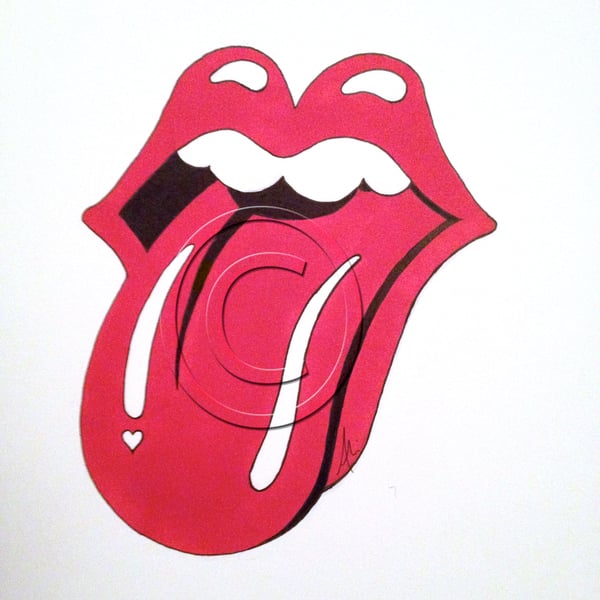 Rolling Stones Tongue - Heart - Valentines 
