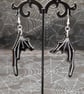 Handmade Resin Pointed Dragon Bat Devil Demon Wing Earrings