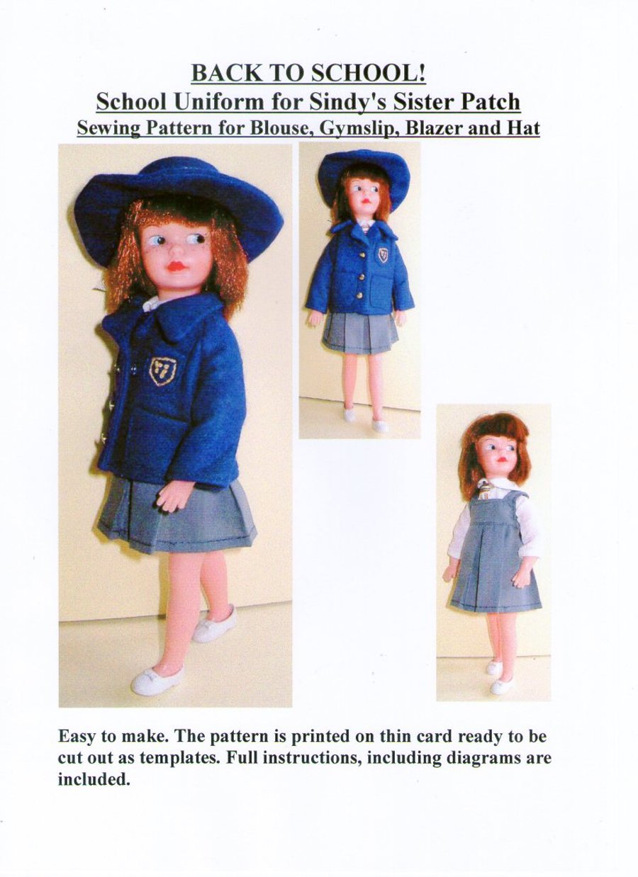 Sewing pattern for Sindy's sister Patch. "Back to School!"