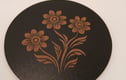 Engraved black veneer coasters 