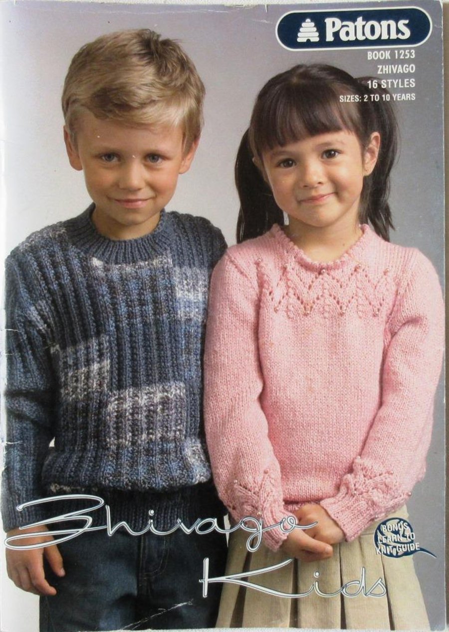 Zhivago Kids: Patons Book 1253, 16 knitting patterns for children aged 2 - 10 