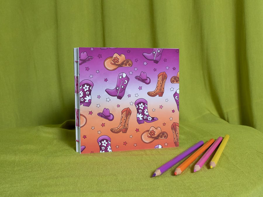 Square Hardcover Sketchbook with Howdy Design