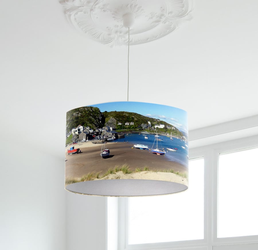 Photographic Lampshade, Barmouth, Wales, Coastal Lamp Shade, Contemporary lamp 