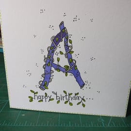 Happy birthday 'A' card
