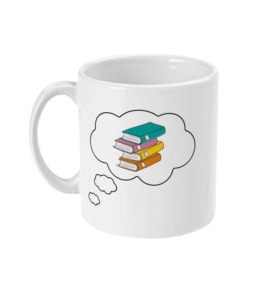 book themed mug for book lover or writer