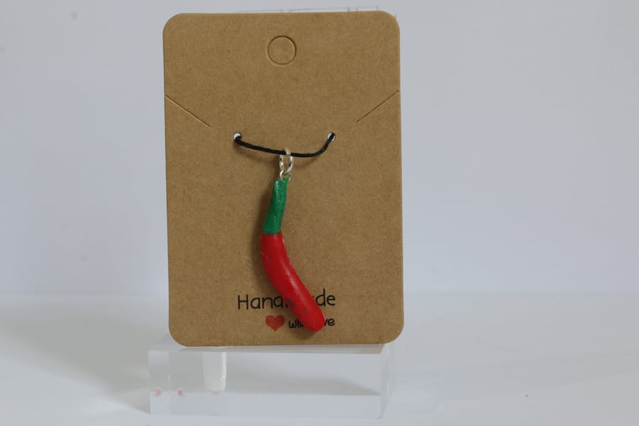 Handcrafted Red Chilli Pepper Charm or Pendant - Folksy