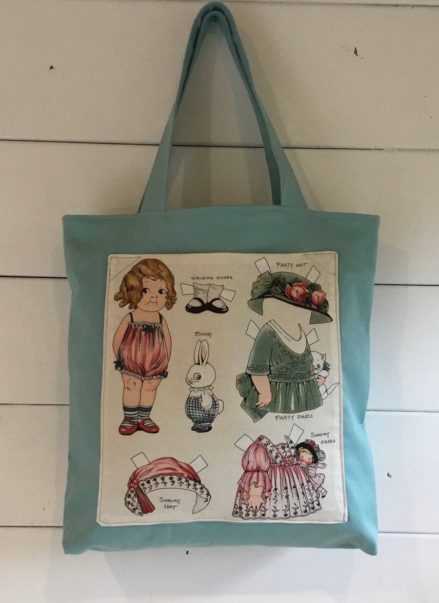 Sunday best paper doll tote bag