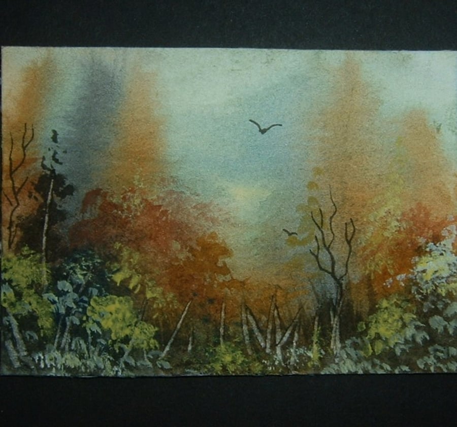 art painting original aceo autumn landscape ref 276