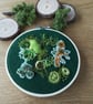 Hand embroidered and beaded textile art