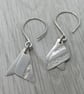 Silver Triangle Drop Earrings - Image 4
