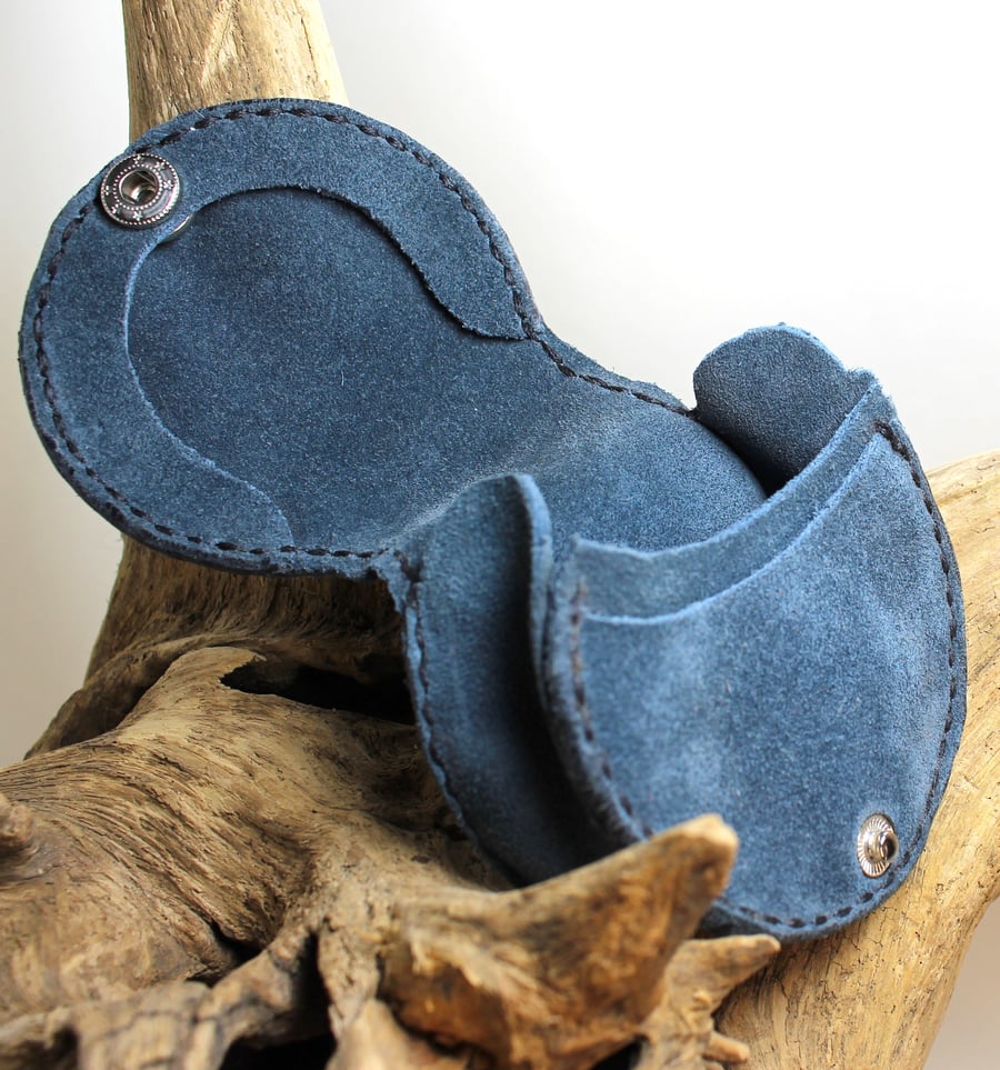 Blue Suede coin purse 