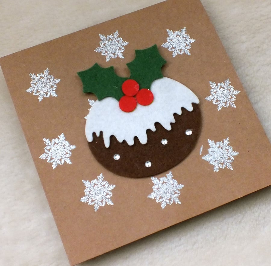 Handmade Christmas Pudding Card