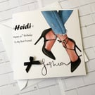Fashion Birthday Card Handmade and Personalised Girly gift for All Relations