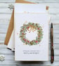 Christmas Wreath Card Set - 4 card set - eucalyptus wreath, gold elements, berry - Image 1