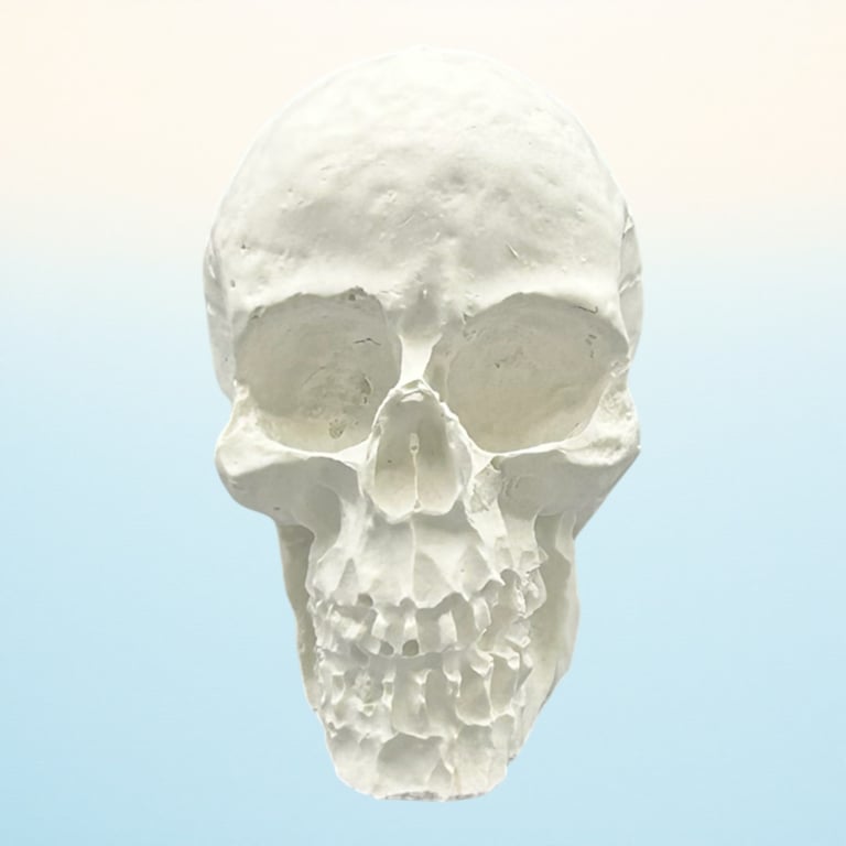 Tiny Stonecast White Skull - Macabre Halloween Decoration Suitable for Painting