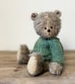 Pip, a jointed mohair teddy bear by Clayton Bears.