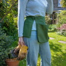 Garden Tool Belt - Apron. Gift for Gardeners - Set of 3 pockets - Green Canvas