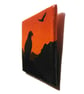 Eagle Magnet - acrylic painted orange sunset scene with bird of prey silhouette - Image 3