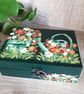 Handpainted wooden box, gift for Gardeners to keep their seed packets.  