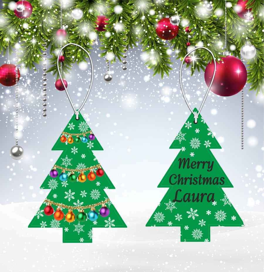 Personalised Christmas Tree shape Air Freshener, stocking filler, secret santa