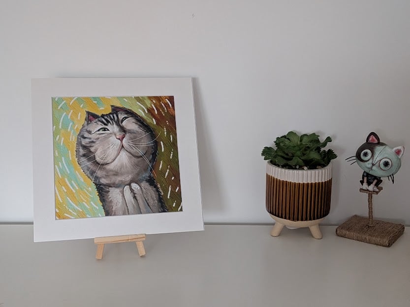 Pure Bliss Cat Print in Mount