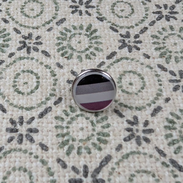 Asexual Flag Pin - Pride Themed Pin - Large Resin Topped Pin Badge - LGBTQ
