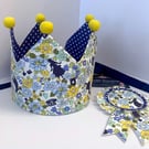 Child’s Fabric Crown & Birthday Badge Set 
