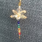 Handmade Crystal Rainbow Multicoloured Chakra Dragonfly Suncatcher Decoration