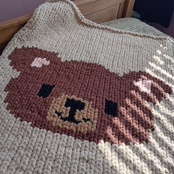Handknitted Chunky Bear Blanket