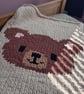 Handknitted Chunky Bear Blanket - Image 1