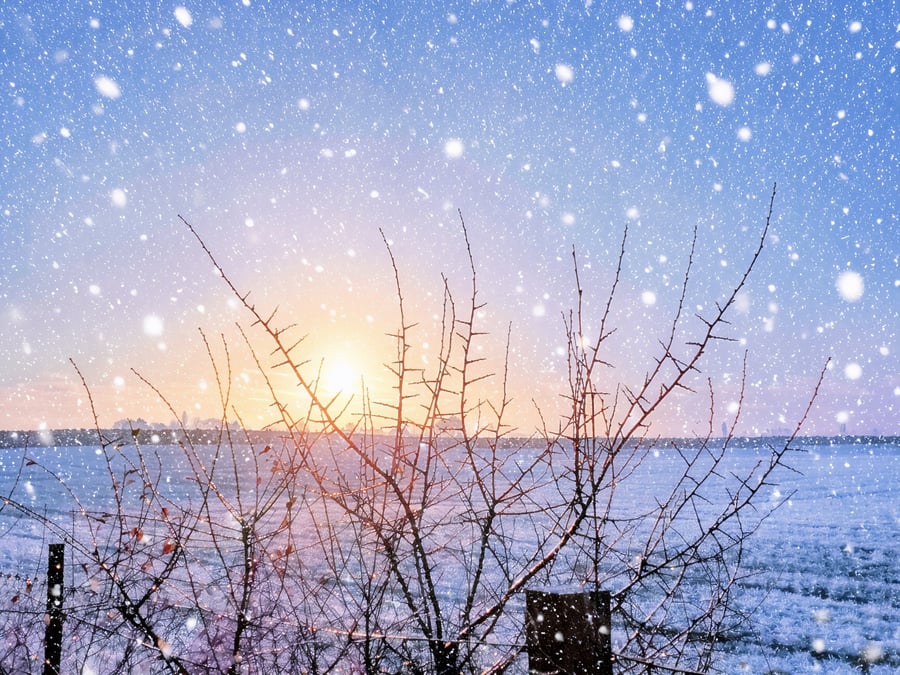 Nordelph Fields Sunrise Norfolk Christmas Greeting Card A5